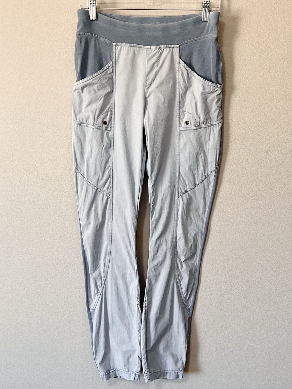XCVI Wearables Light Blue Dalia Ruched Skinny Poplin Pants Size XS Lagenlook